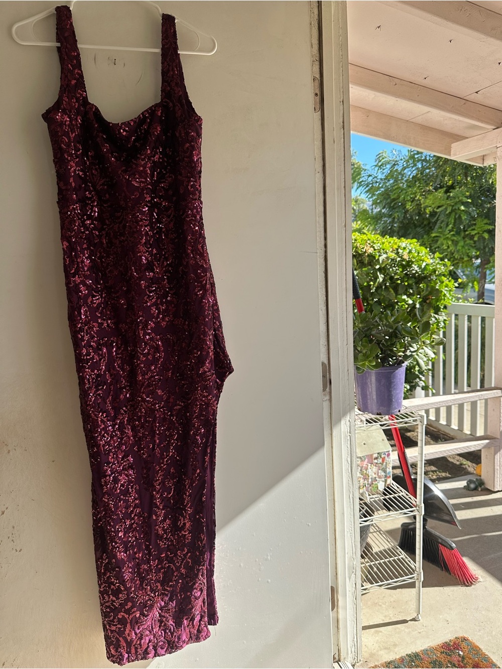 Windsor Burgundy Sequin Maxi Dress